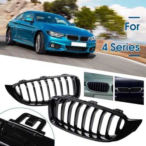 Front Center Kidney Grille Grill Replacement for BMW 4 Series 2013- 428I 430I 435I 440I F32 F33 F36 F80 F82 F83 (Gloss Black