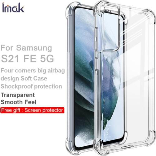IMAK Crystal Case for Samsung S21 FE Clear TPU Airbag Protective Back Cover Cases for Samsung Galaxy S21 FE 5G Shockproof Bumper