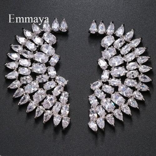 Emmaya Brand Fashion Luxury AAA Cubic Zircon Multicolor Irregularity Symmetry Earrings for Women Wedding Travel Jewelry Gift