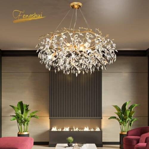 Modern Loft Crystal LED Chandelier for Living Room Cluster Hanging Lamp Hotel Hall Indoor Decor Restaurant Chandelier Lighting