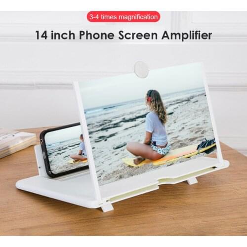 8/10/12/14inch 3D Mobile Phone Screen Magnifying Amplifier Mobile Cinema Display Enlarged Magnifier Expander Phone Stand Bracket