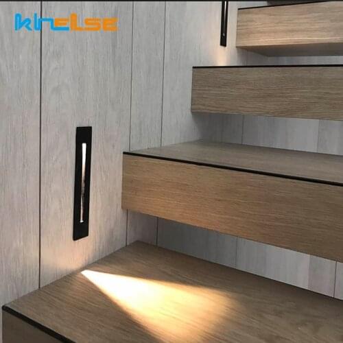 3W Recessed LED Stair Light Indoor Step Lamp Corner Wall light Outdoor Garden Ladder Spotlight 85-265V Home Decora Lamp use CREE