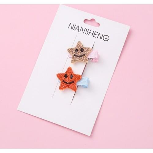 Baby Girl Hair Clips Star Hair Pins Shining BB Hairpins with Smile Colorful Barrettes for Baby Children Girls Baby Accessories
