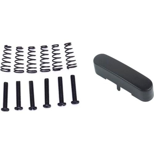 1x Brass Neck Pickup Cover & 6 Pcs Guitar Tremolo Bridge String Saddles Mount Adjust Conical Spring and Screws Black