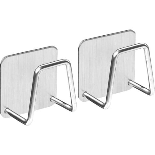 2 Pack Sponge Holder for Kitchen Sink Caddy Adhesive Stainless Steel Rustproof Waterproof Quick Drying