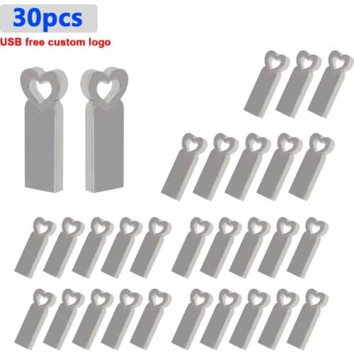 30pcs Personalize logo free USB 2.0 Flash Drive 128GB 64GB 32GB 16GB 8GB 4GB USB 2.0 metal waterpoof Flash Memory Card U Stick