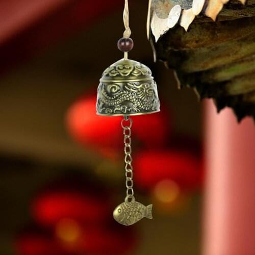 50% Dropshipping!!Vintage fine wind chimes carved zinc alloy garden decoration courtyard bell