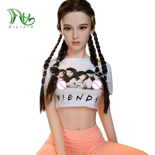 AILIJIA 160cm Silicone Sex Doll Adult Love Dolls for Men Realistic Platinum silicone Head with Implanted Hair TPE Body Male Sex