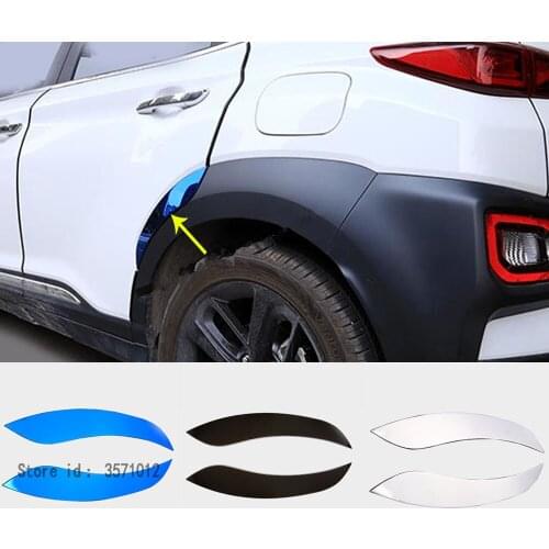 Car Sticker Base Cover Rear Spoiler Side Triangle Wheel Eyebrow Trim wheel For Hyundai Kona Encino Kauai 2017 2018 2019 2020