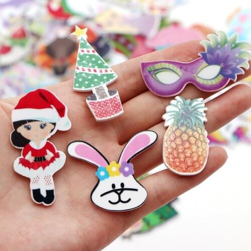 David accessories Acrylic 20pcs/set Random Pattern Flat back Planar Resin Handmade Material Decoration Crafts DIY,1Yc11232