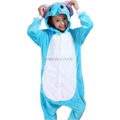 Boys Girls Elephant Cosplay Homewear Kids Winter Warm Cartoon Hoodies Sleepwear Pajamas Child Soft Bathrobe Childrens Clothing