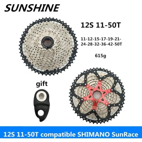 Sunshine mountain bike volante roda dentada engrenagem de acionamento 12 s 11-50 t compatível com shimano/sunrace