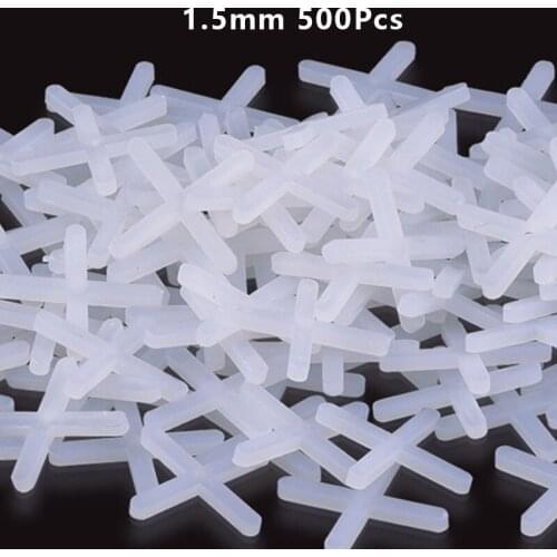 500PCS 1.5mm Decoration Tool Ceramic Tiler Spacer Cross Plastic Tile Plumber Reuseable Leveling System Construction Hand Tools