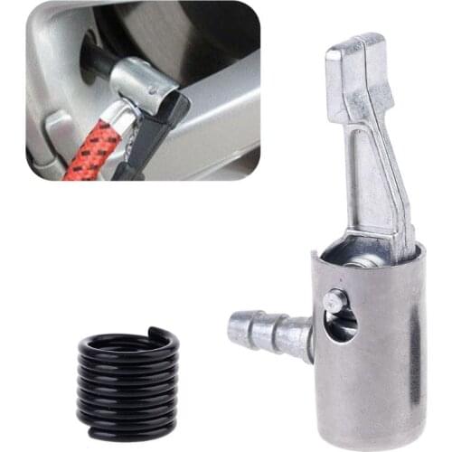 Brass tire inflator Lock on air Chuck,Mini air Compressor Portable tire inflator tire Chuck Hose end with Barb Connector