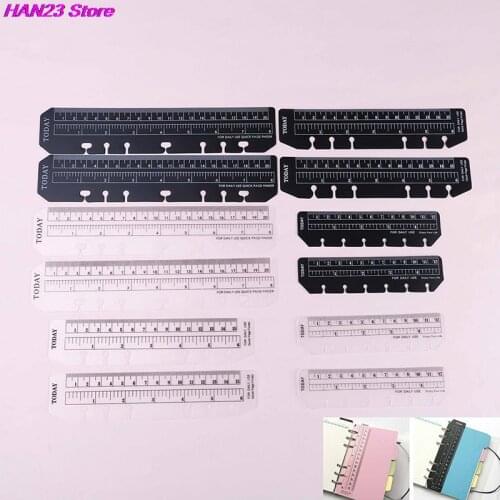 2pcs/lot A5/A6/A7 6 Holes Ruler For Binder Planner Notebooks Office School Index Ruler Bookmark Notebooks Accessories