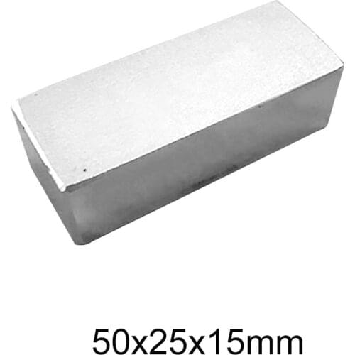 1/2PCS 50x25x15 Block Rare Earth Magnet 50mm X 25mm N35 Thick NdFeB Magnets Strong 50x25x15mm Permanent Magnet sheet 50*25*15 mm