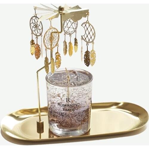 Small Luxury Candle Holders Gold Wedding Candle Holders Rotary Metal Carousel Bougeoire Decoration Table Centerpiece AC50CH