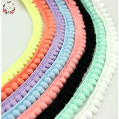 50 Yards Tiny Pom Pom Fringe Trim - ball size 5mm - Mini Baby Pompom Trim Ball Lace, Bobble Fringe Trim - Pink,Blue,Yellow,Green