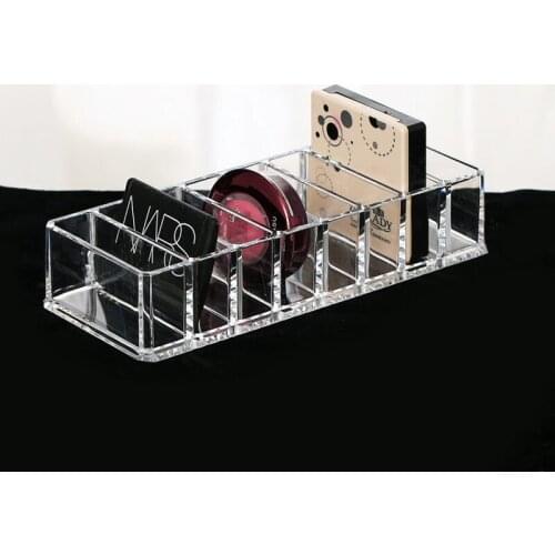 Fashion Clear Acrylic 8 Slots Cosmetic Organizer Powder Storage Box Household Women Makeup Tool Case Cosmetic Storage Container