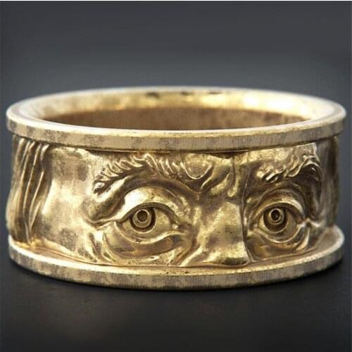 Men Ring Embossed Eyes Staring Ring Unique Design Index Finger Ring Exquisite Jewelry Accessories Surprise Birthday Present