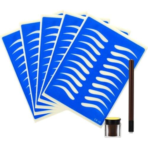 Professinonal Eyebrow Microblading Set Tattoo Practice Skins Permanent Makeup Pen Pigment Kit