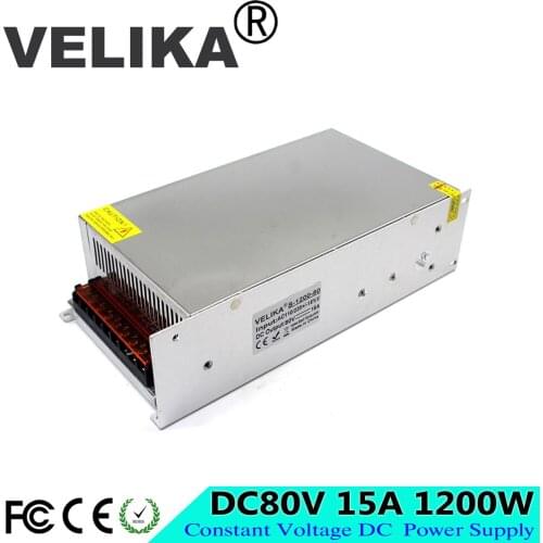 Regulated DC80V 15A 1200W Power Supply Switch Led Driver Transformer 110 220V AC DC 80V SMPS for Industry Mechanical Equipment
