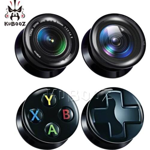 KUBOOZ Fashion Camera Handle Key Acrylic Ear Screw Gauges Expanders Ear Plugs Tunnels Body Jewelry Piercing Earring Gift 2PCS