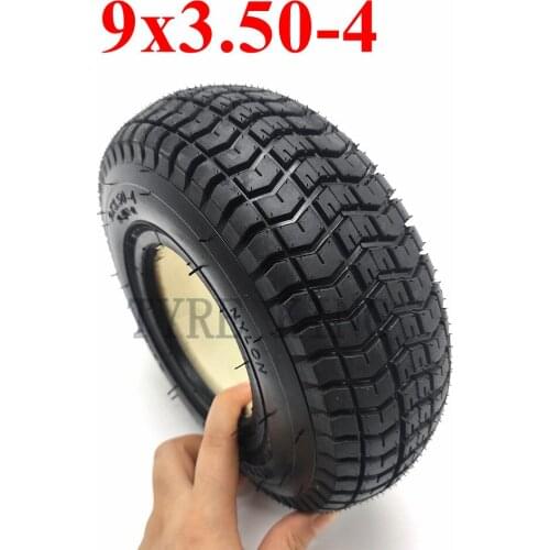 9x3.50-4 Solid Tire 9 Inch Foam Filled Tyre for Turf Rider Tread Lawnmower Golf Go Cart ATV Pocket Bike Go Kart Mobility Scooter