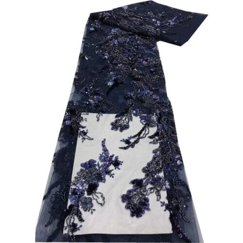 SJ Lace African Lace Fabric 2021 High Quality Handmade Beaded Lace Material Nigerian Lace Fabrics For Wedding Sewing xb3-94