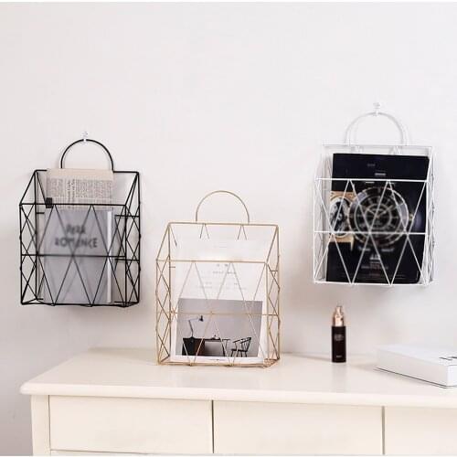 Newspaper Storage Rack Wall Mounted Magazine Holder Organizer Basket Home Living Room Decor Kitchen Bathroom Shelf Accessories