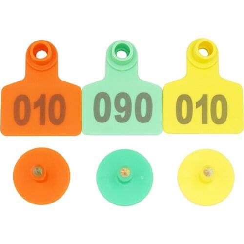 Livestock supplies 001-100 Pig ear tags 3 Colors Digital Identification card Ear Tag Pliers Farm Animal Livestock animals tools