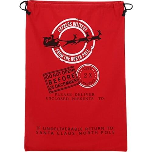 1pcs Gift Bag Christmas styles drawstring Canvas Santa Sack Rustic Vintage Christmas stocking bags Decoration