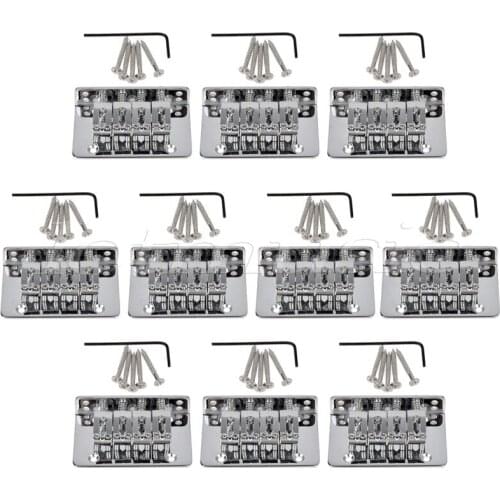 10 sets Chrome 4 String Fixed Bridge For Mandolin Ukulele Cigar Box Guitar