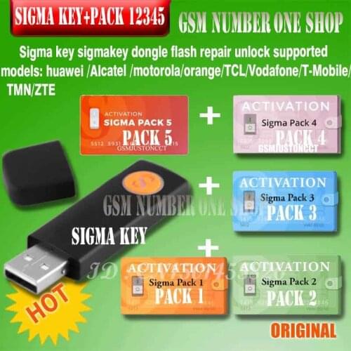100% original new Sigma key with pack1+2 +3 +4 +5 activated full sigmakey dongle for alcatel alcatel huawei flash repair unlock