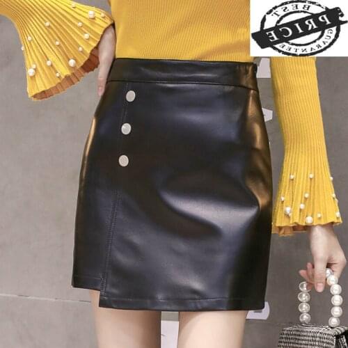 100% Real Sheepskin Skirts Womens Mini Skirt Short Genuine Leather Skirts Spring Autumn Elegant Office Skirt 2021 LWL1a21
