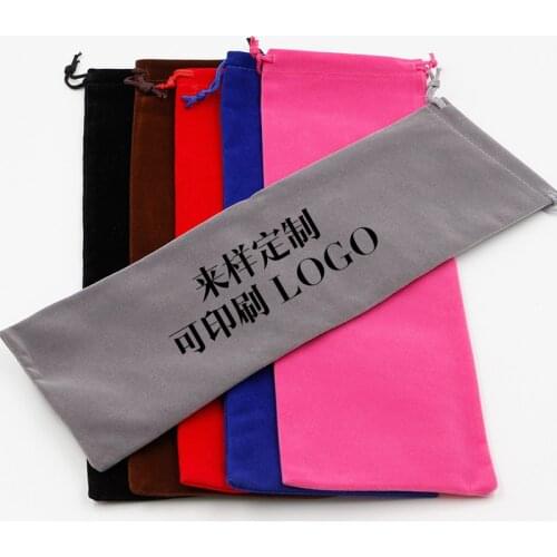 100pcs/lot high quality cheap drawstring 9*18cm velvet fabric jewelry bags wholesale small gift glasses bag pouch
