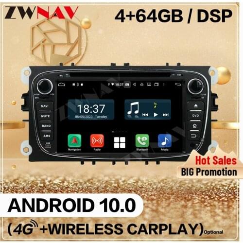 128GB 2 Din Android 10 Screen Player For Ford Mondeo Tourneo Transit S-max 2008 2009 2010 GPS Auto Audio Radio Stereo Head Unit
