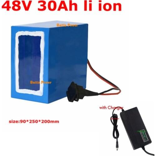 48v 30ah lithium ion battery 48V li ion BMS for 2500W 1500w tricycle golf cart tricycle bike equipment scooter +5A Charger