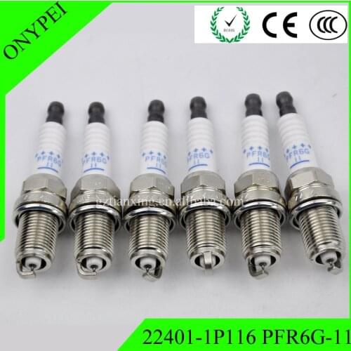 6x 22401 1P116 PFR6G 11 Iridium Spark Plug For Nissan Maxima Sentra Infiniti G20 I30 Q45 22401-1P116 PFR6G-11