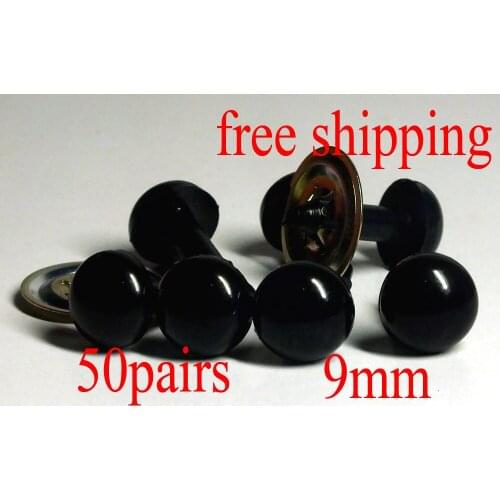 50 pairs 9mm black Safety Eyes suitable for Amigurumi /plastic toy eyes