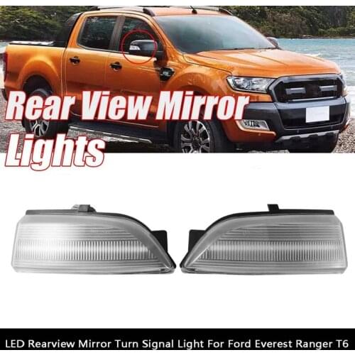 Car Dynamic LED Turn Signal Light Rearview Mirror Blinker Indicator Light for Ford Everest 2015-2019 Ranger T6 Raptor