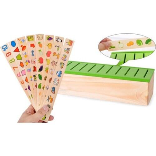 Montessori Knowledge Classification Box Learn-checkers Wood Box Toy for Children