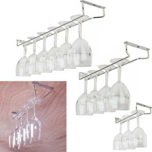 Top Quality 27/35/55cm Stainless Steel Wine Rack Glass Holder Hanging Bar Hanger Shelf Home Useful