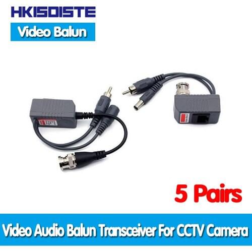 Hot UTP CCTV BNC Video Balun Power Passive Balun Rj45,POE Power Video Audio 3 in 1 Transceivers CCTV Spare Parts Free Shipping