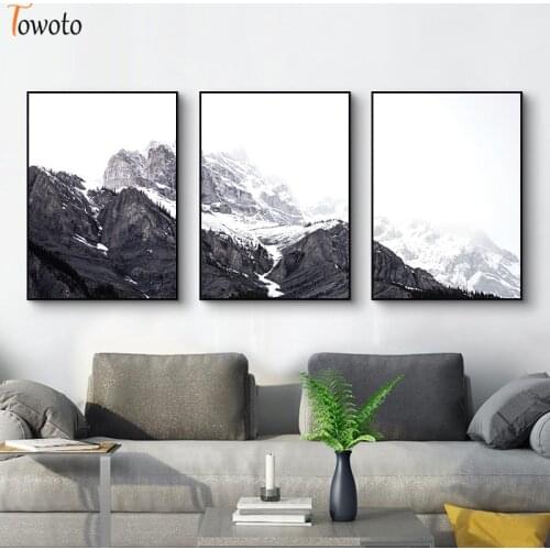 Nordic Landscape Wall Poster Print Snow Mountain Canvas Painting For Living Room Decoration Wall Art Decorative Home Picture