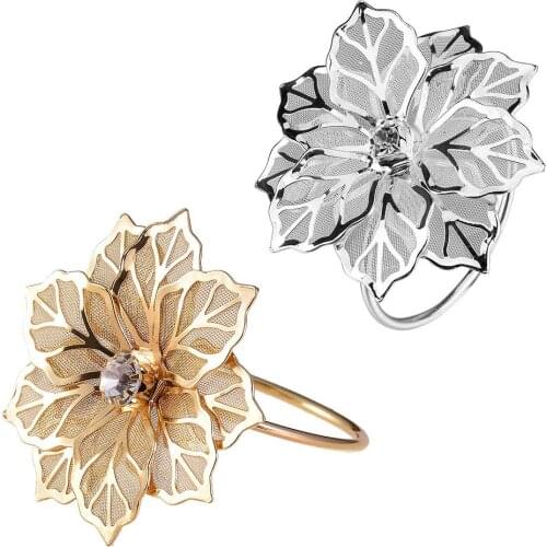 Napkin Rings with Hollow Out Flower for Dinner Parties Birthdays Weddings Family Gatherings Christmas and Other Parties