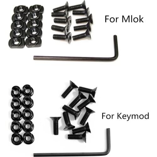 T-Nuts Screws Set of 10 Scews and Camming Nuts for Mlok Compatible or Keymod With Nuts Allen Wrench