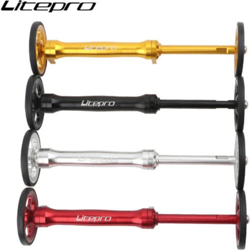 Litepro Bicycle Easy Wheel Extension Rod Telescopic Bar Folding Bike Modified Aluminum Alloy Rear Cargo Rack Parts For Brompton