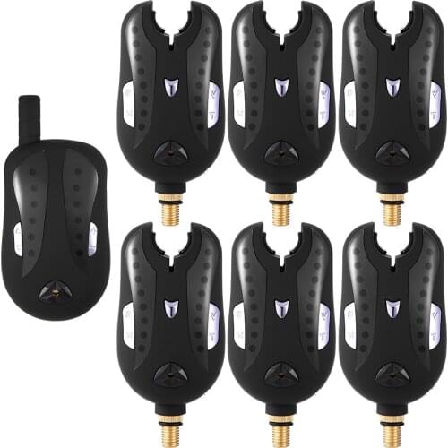 Lixada 5 Size Wireless Digital Fishing Bite Alarms Set Fishing Receiver Sound Alert Kit Led Alarm Indicator with Portable Case