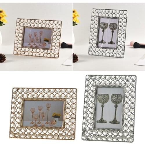 Crystal Beaded Photo Frame Bridal Favor Metal Frames Photo Display Decor
